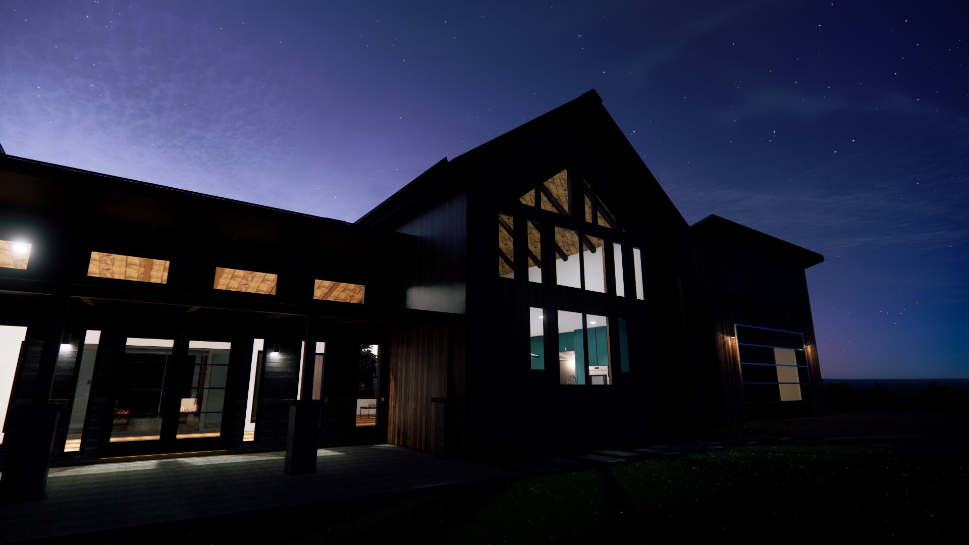 EXTERIOR NIGHT_02 New Ryse Sustainable Design | NEHALEM TOP OF HILL HOME