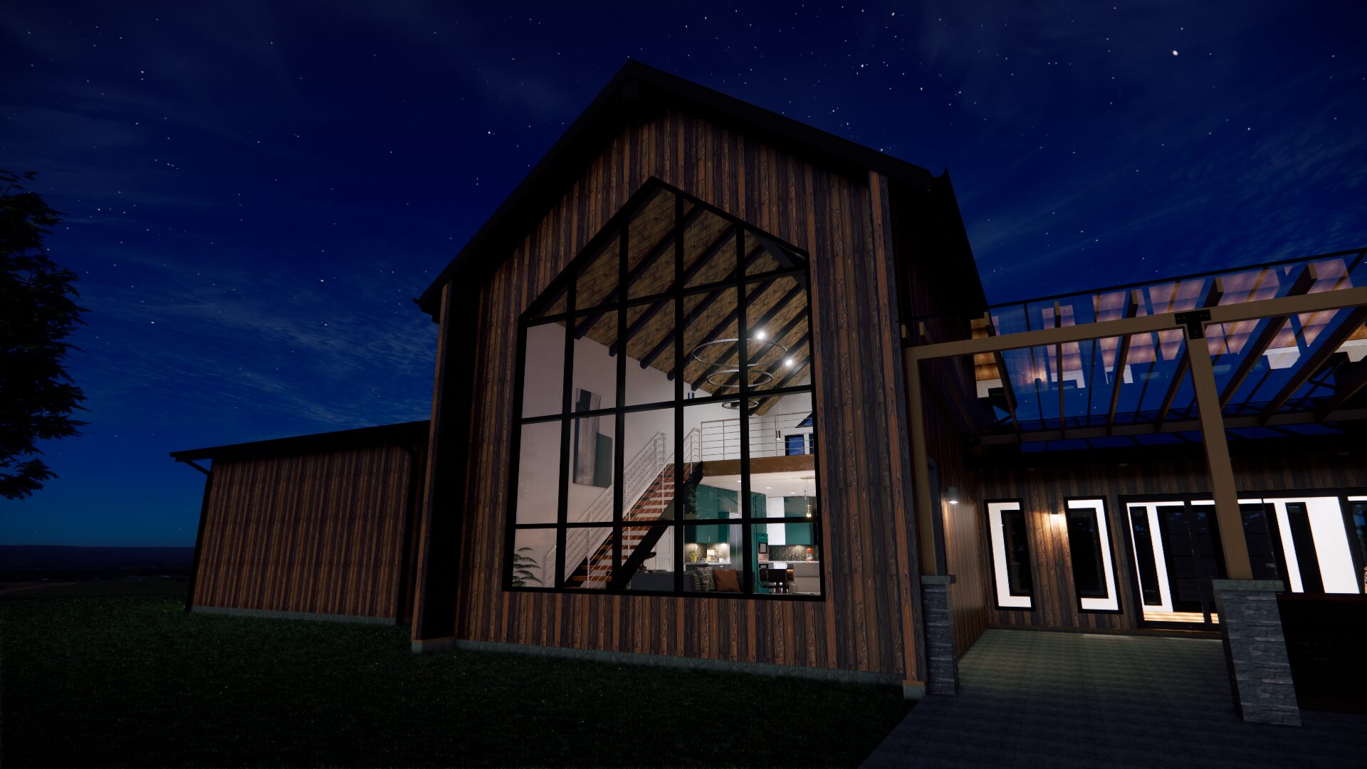 EXTERIOR NIGHT_03 New Ryse Sustainable Design | NEHALEM TOP OF HILL HOME