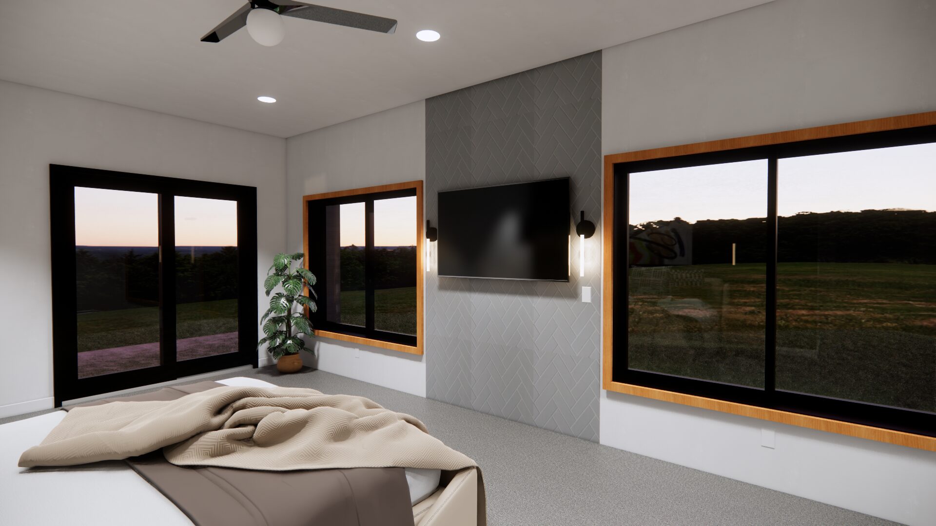 PRIMARY BED_02 New Ryse Sustainable Design | NEHALEM TOP OF HILL HOME